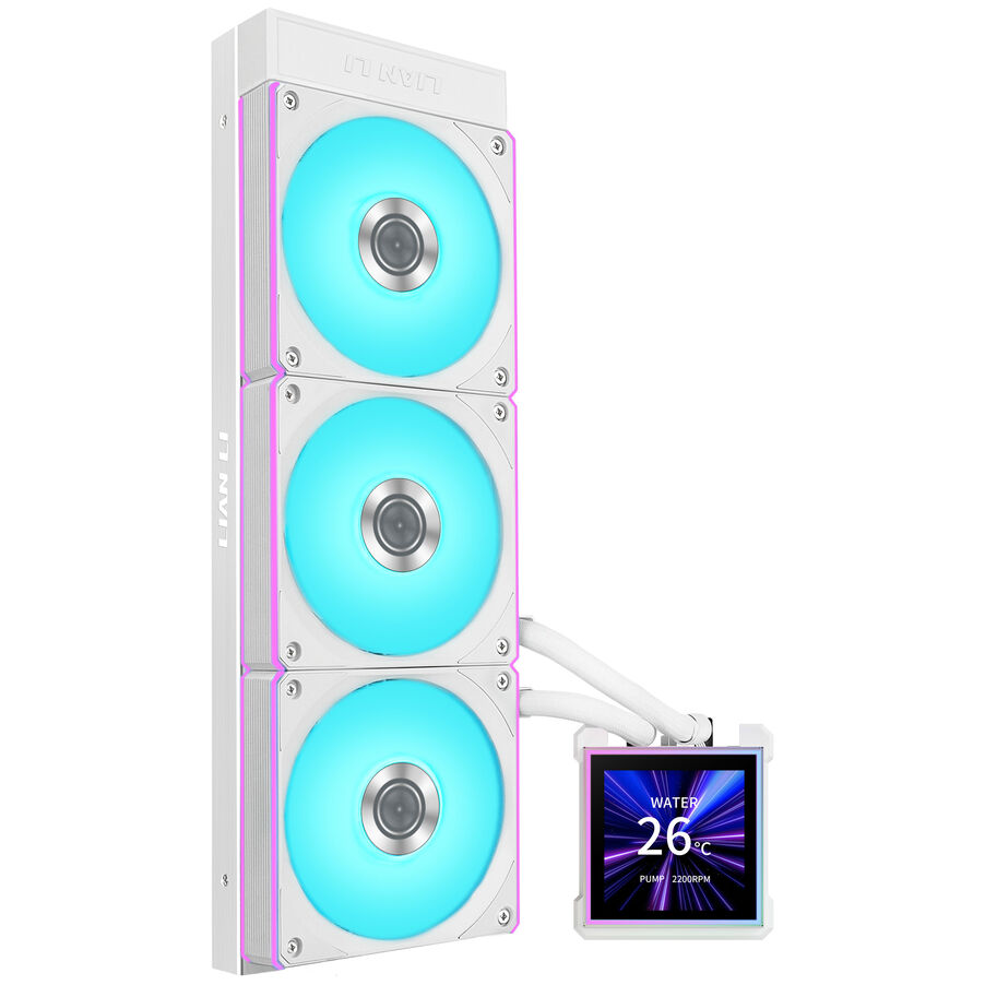 Ftohës për Procesor Lian Li HydroShift II LCD-S 360CL / AIO / 360mm / 3x120mm / 200-2100RPM / 72.7CFM / LCD - Bardhë - 3