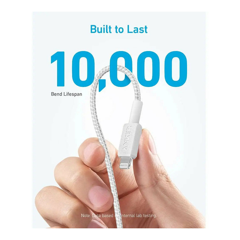 Kabllo USB Anker 322 / USB-C në Lightning / 0.9m / 30W / Nylon - Zezë - 4