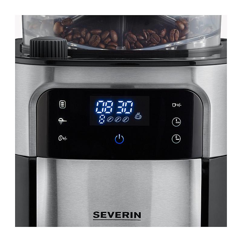 Aparat për Kafe me Filtër Severin KA 4814, 1000 W, Mulli i Integruar, 1.25 L, Kanë Termike – Argjend/Zezë - 4