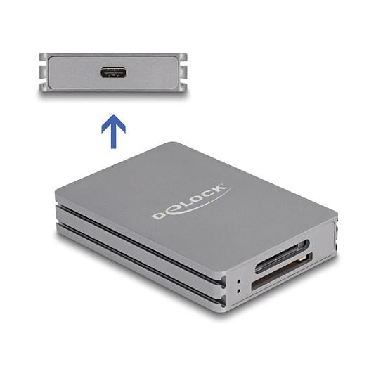 Lexues Kartelash DeLOCK 91013 , SD , CFexpress Type A , USB-C , USB 10Gbps , UHS-II , NVMe - Gri - 2
