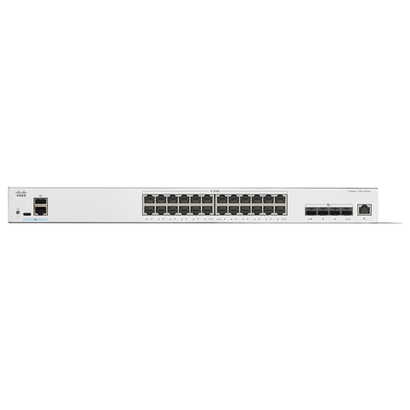 Switch Cisco Catalyst C1300-24XT, 24x 10GbE RJ45, 4x Porta Combo SFP+ dhe RJ45, Layer 3 Managed, Switching Capacity 480Gbps, Rackmount 1U - Hiri - 2