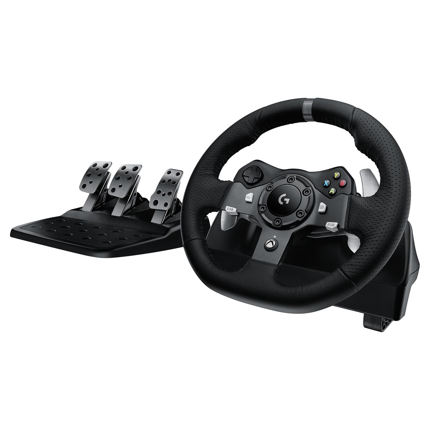 Timon dhe Pedale Logitech G920 Driving Force, Xbox One, Xbox Series X|S, PC, USB, 900° Rrotullim, Force Feedback me 2 Motorë – Zezë - 4