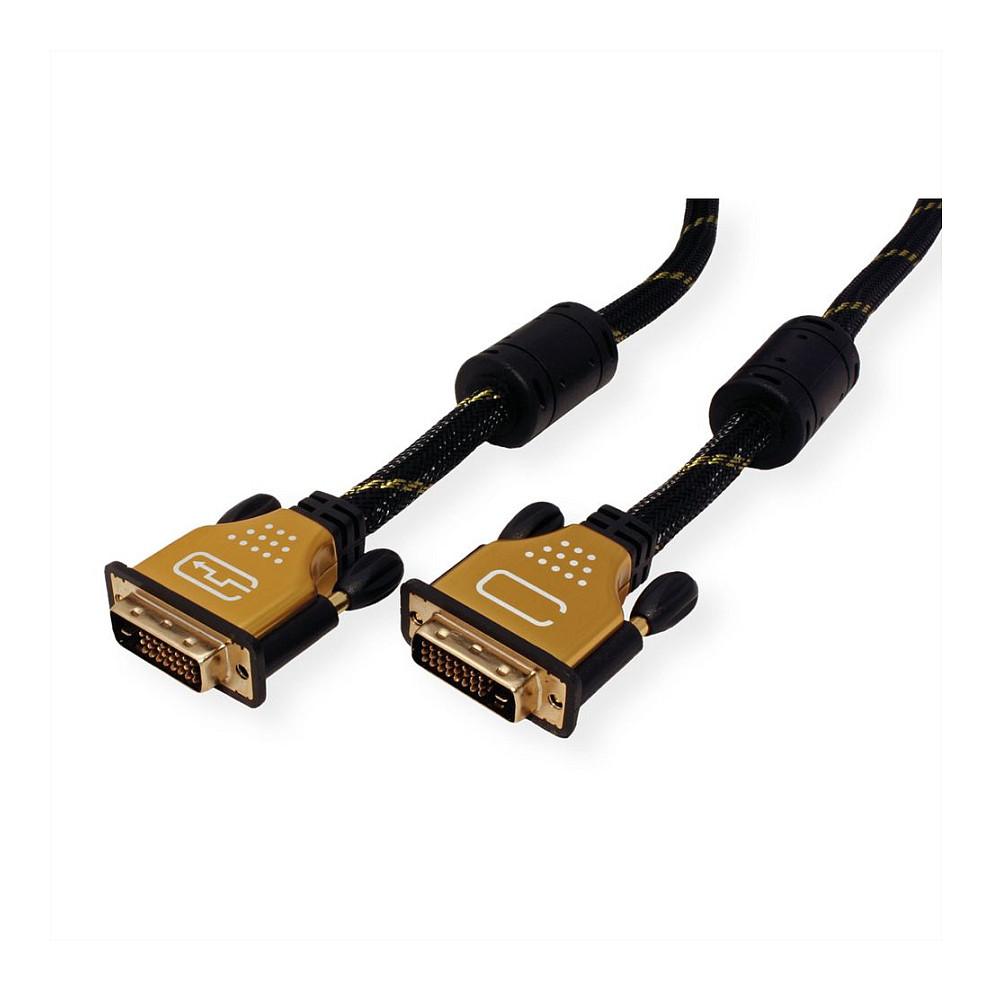 Kabllo DVI ROLINE 11.04.5513 / DVI-D (24+1) Dual Link / 3m - Zezë/Ari - 2
