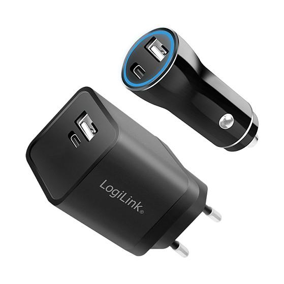 Adapter LogiLink PA0300 / 1x USB-A / 1x USB-C / 15W / Set 2 copë – Zezë - 2