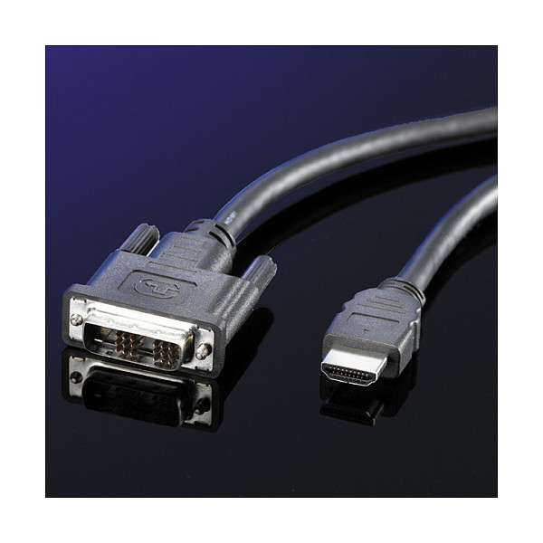 Kabllo DVI ROLINE / DVI-D në HDMI / 2m / 1920×1200 60Hz - Zezë - 2