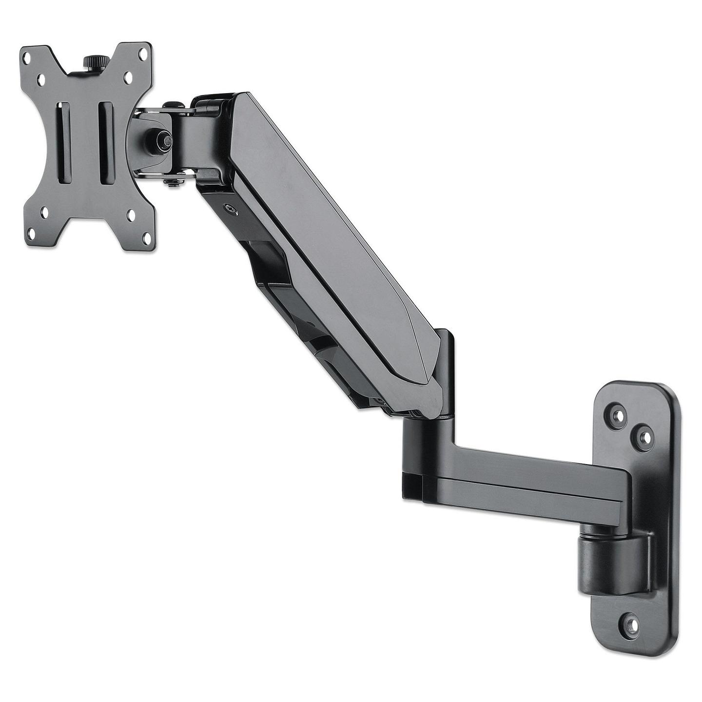 Mbajtëse Muri për Monitor Manhattan 461610 / 1 Monitor / 17"-32" / 8kg / Gas Spring / Tilt ±35° / Swivel ±90° - Zezë - 5