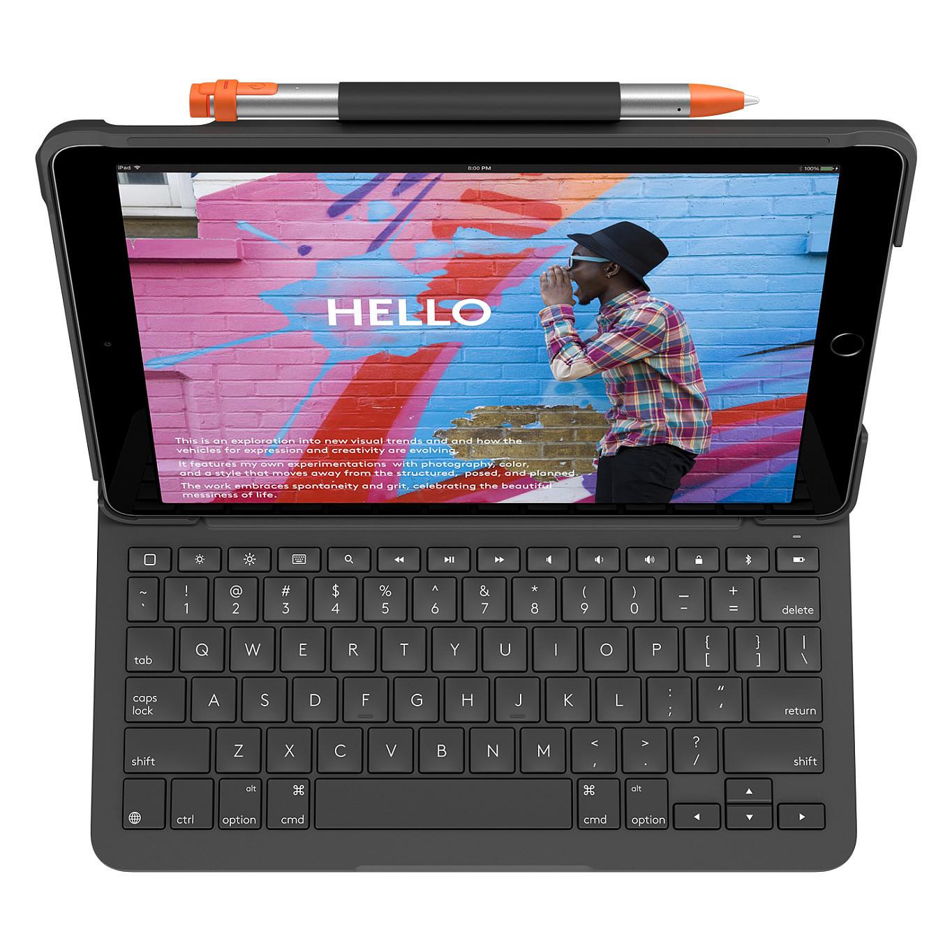 Mbështjellës me Tastierë Logitech Slim Folio / Bluetooth LE / iPad 7th, 8th & 9th Gen - Grafit - 2