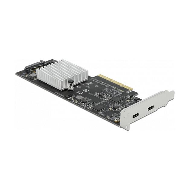 Kartë Zgjerimi PCI Express Delock 89009 / PCIe 2.0 x8 / 2x USB Type-C / USB 20Gbps / Low Profile - 3