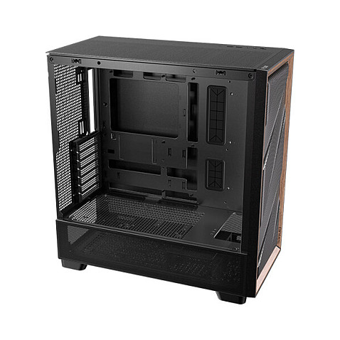 Kasë PC Antec FLUX / Midi Tower / E-ATX + ATX / 3x 120mm + 1x 140mm Fan / Tempered Glass + Wood - Zezë - 20