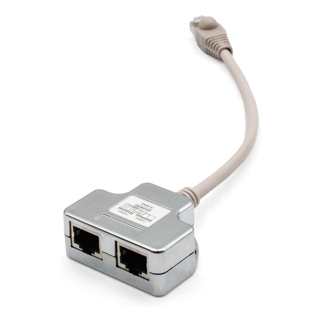 Adapter Splitter Rrjeti DIGITUS DN-93904, Cat5e, 2x RJ-45 femër në 1x RJ-45 mashkull, 0.19 m - Hiri/Argjend - 2
