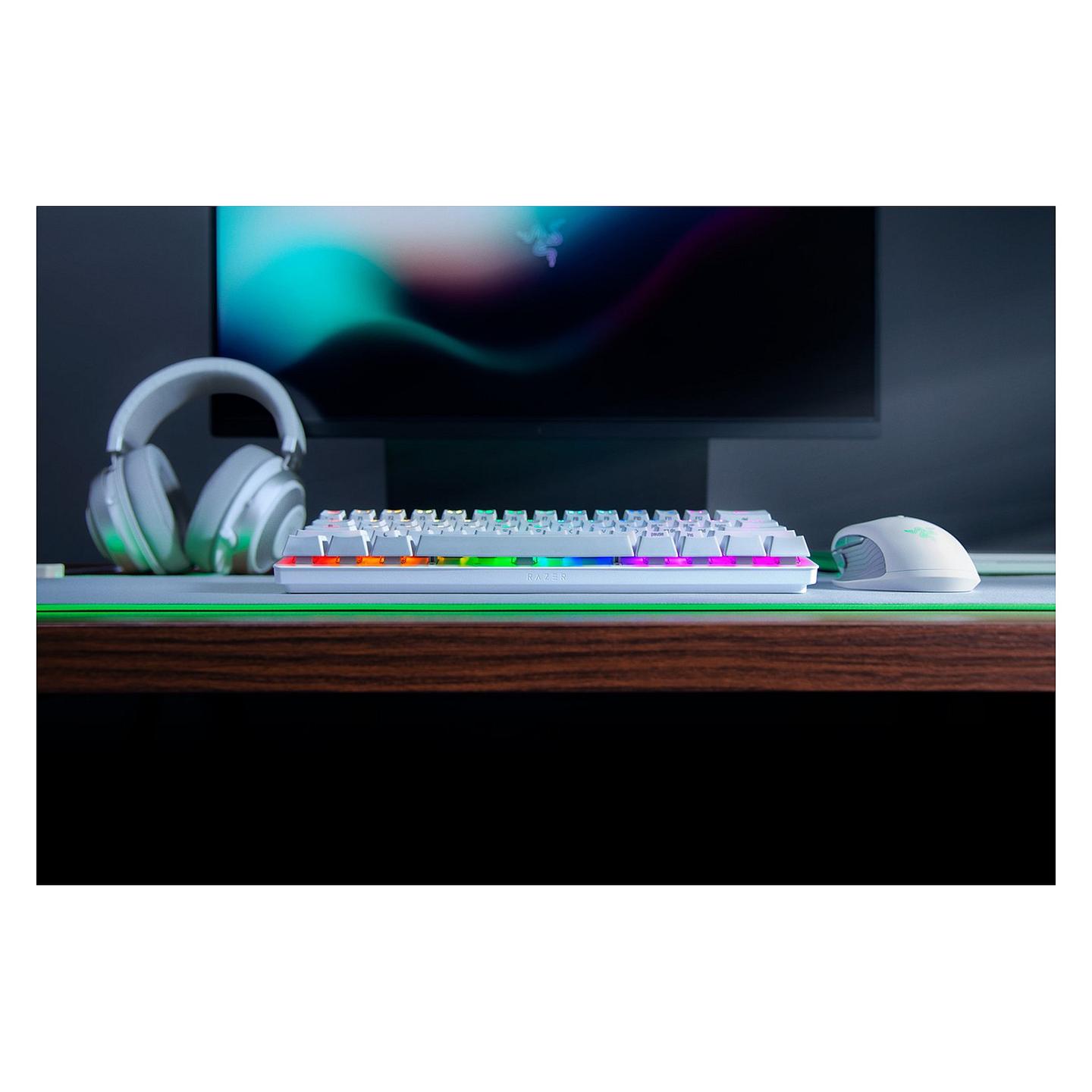 Tastierë Gaming Razer Huntsman Mini, Wired, 60%, Optical Switch, RGB Chroma, USB-C, PBT Doubleshot - Bardhë - 5