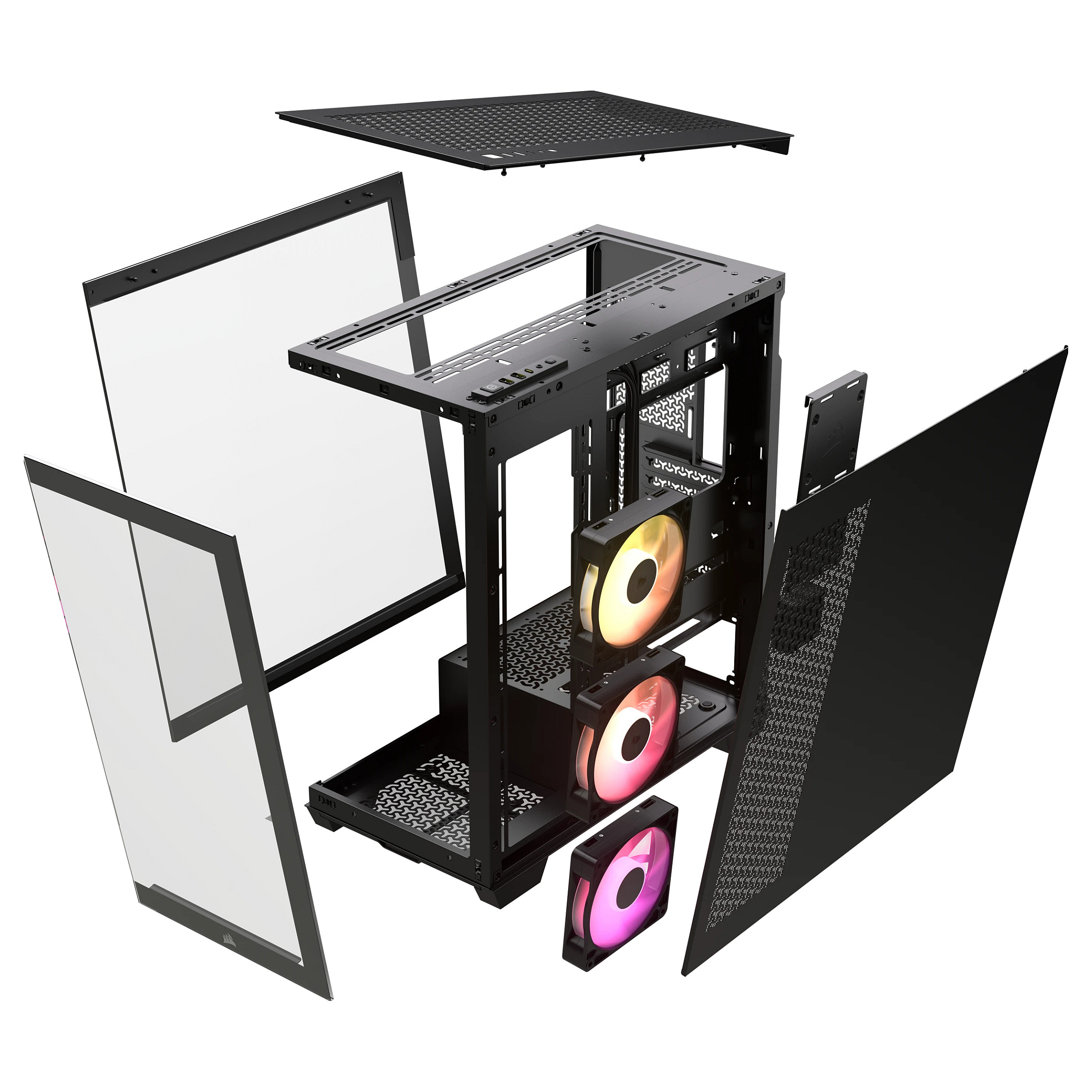 Kasë PC Corsair iCUE LINK 3500X RGB / Mid Tower / ATX / 3x 120mm RGB Fan / Tempered Glass - Zezë - 6