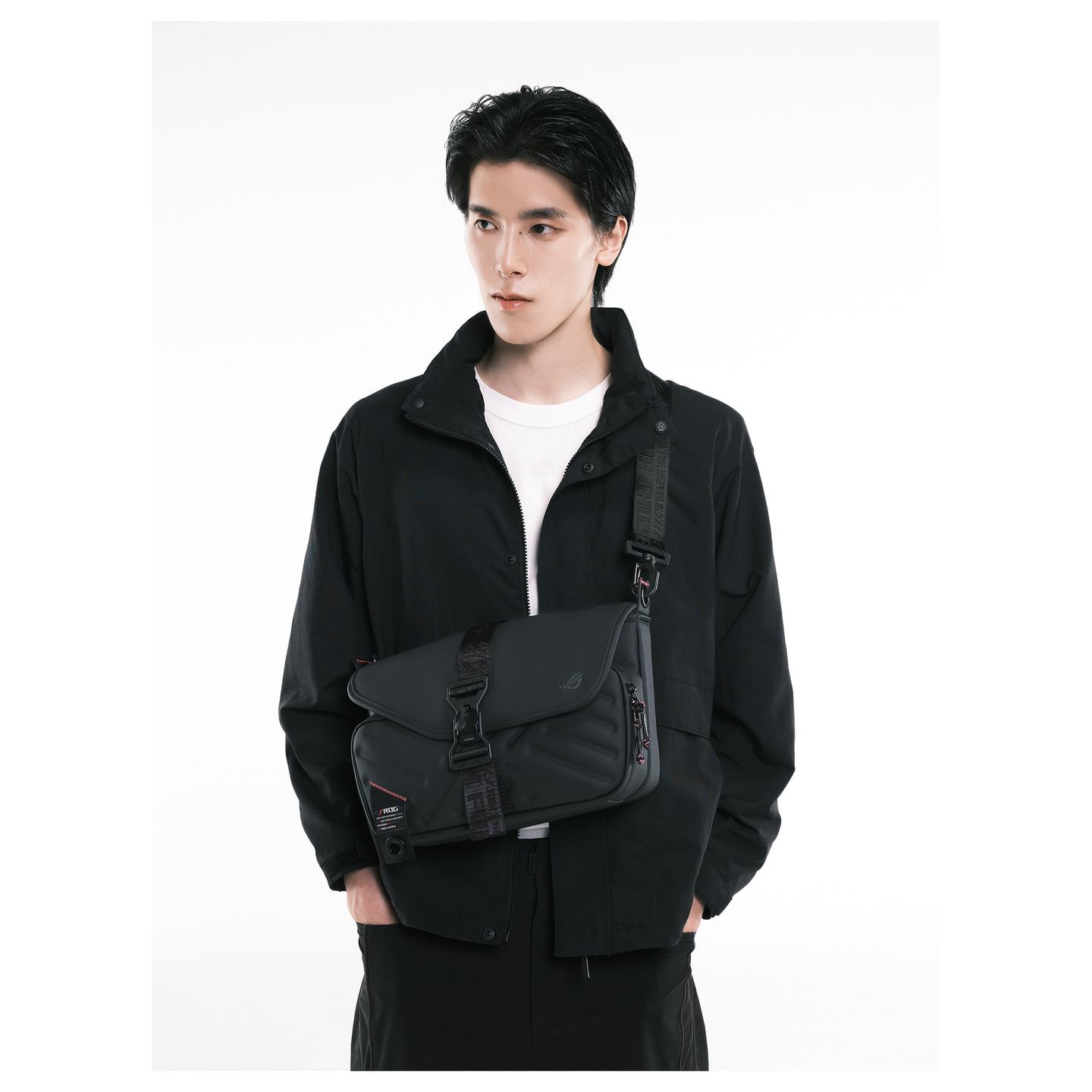 Çantë ASUS ROG SLASH Sling Bag 4.0, BC3004, për ROG Ally, Rezistente ndaj ujit, FIDLOCK, 0.6 kg - Zezë - 16