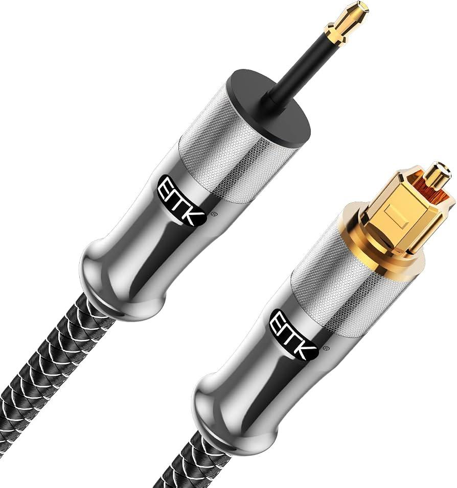 EMK MK-A6.0 – Kabllo Audio Optike TOSLINK, Fibër Optike, TOSLINK në TOSLINK, 1.5 m, Konektorë Metalikë – E Zezë