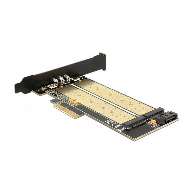 Kartë Zgjerimi PCI Express Delock 89630 / PCIe 4.0 x4 / 1x M.2 SATA + 1x M.2 NVMe / Low Profile