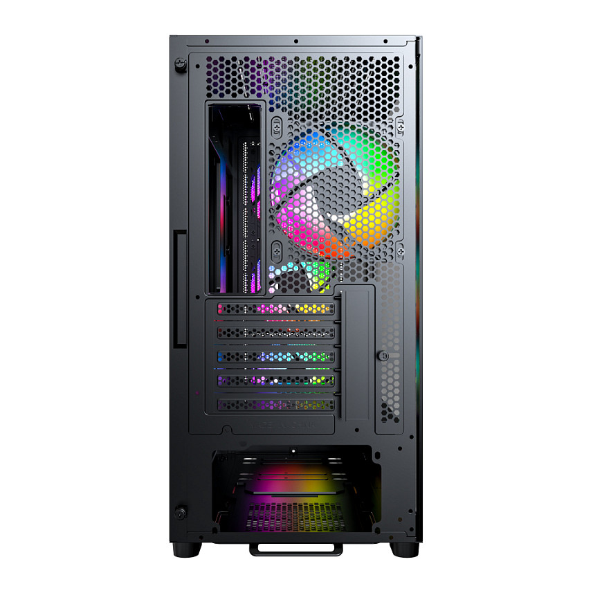 Kasë PC Montech X5M / Micro Tower / Micro-ATX + Mini-ITX / 3x 120mm + 1x 120mm ARGB Fan / Tempered Glass - Zezë - 4