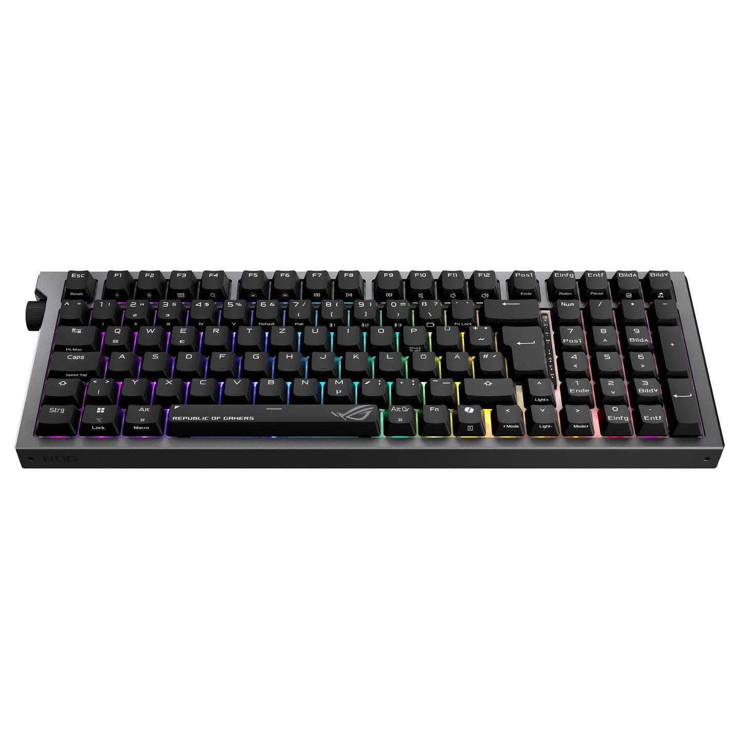 Tastierë Gaming ASUS ROG Strix Morph 96 Wireless / Wired & Wireless / QWERTZ / Mekanike / RGB LED - Zezë - 2