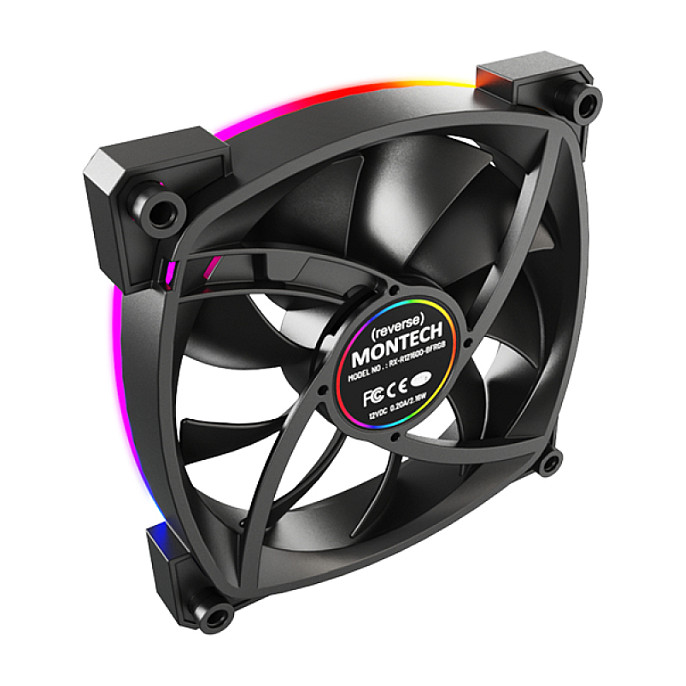Ftohës për Kasë Montech RX120 PWM / 120mm / 800-1600 RPM / ARGB / PWM / Reverse – Zezë - 4