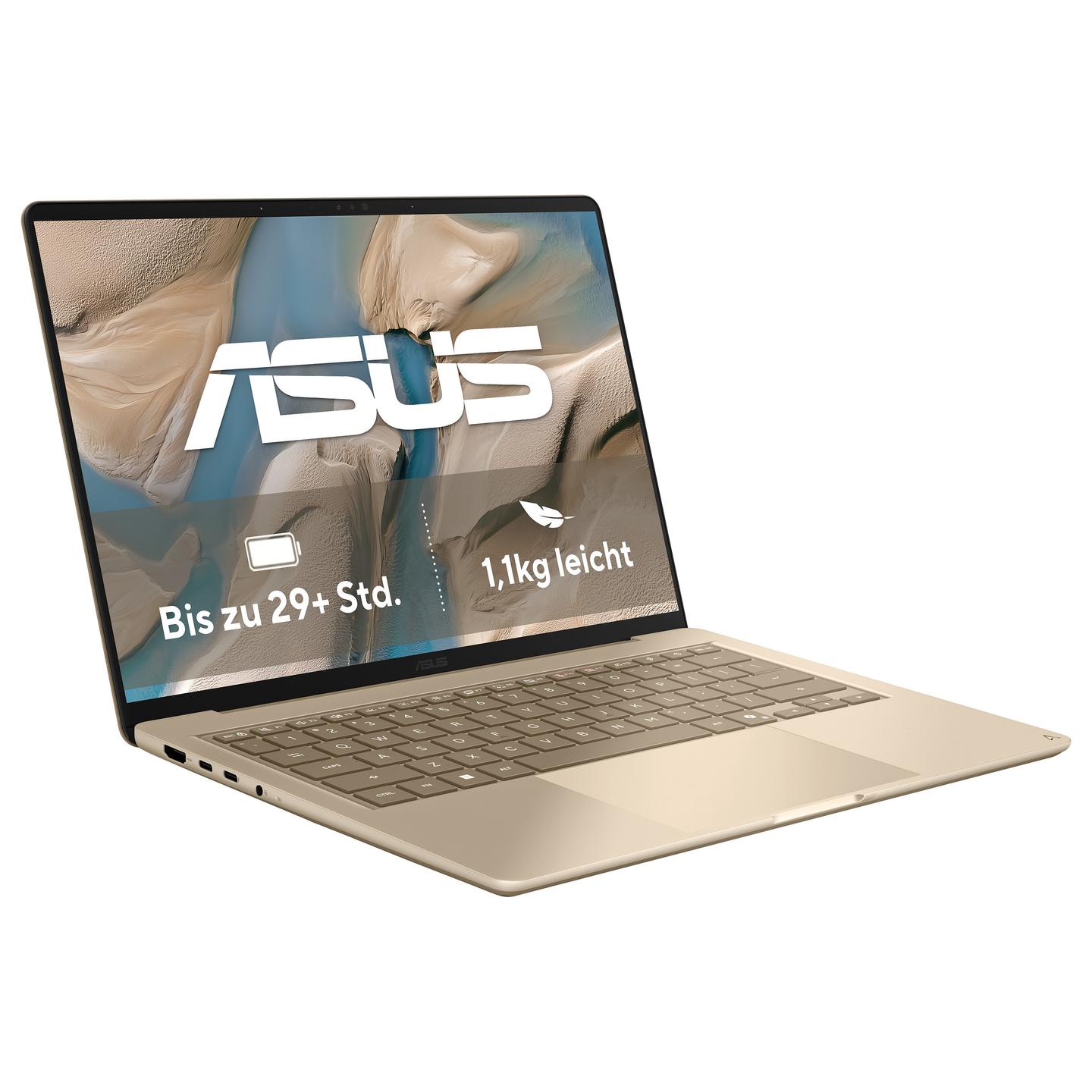 Laptop ASUS Zenbook 14 UX3480AA-U1500W, Ultra 7 355, 16GB LPDDR5X, 512GB, 14" WUXGA OLED 60Hz, Intel Graphics - Bezhë - 2