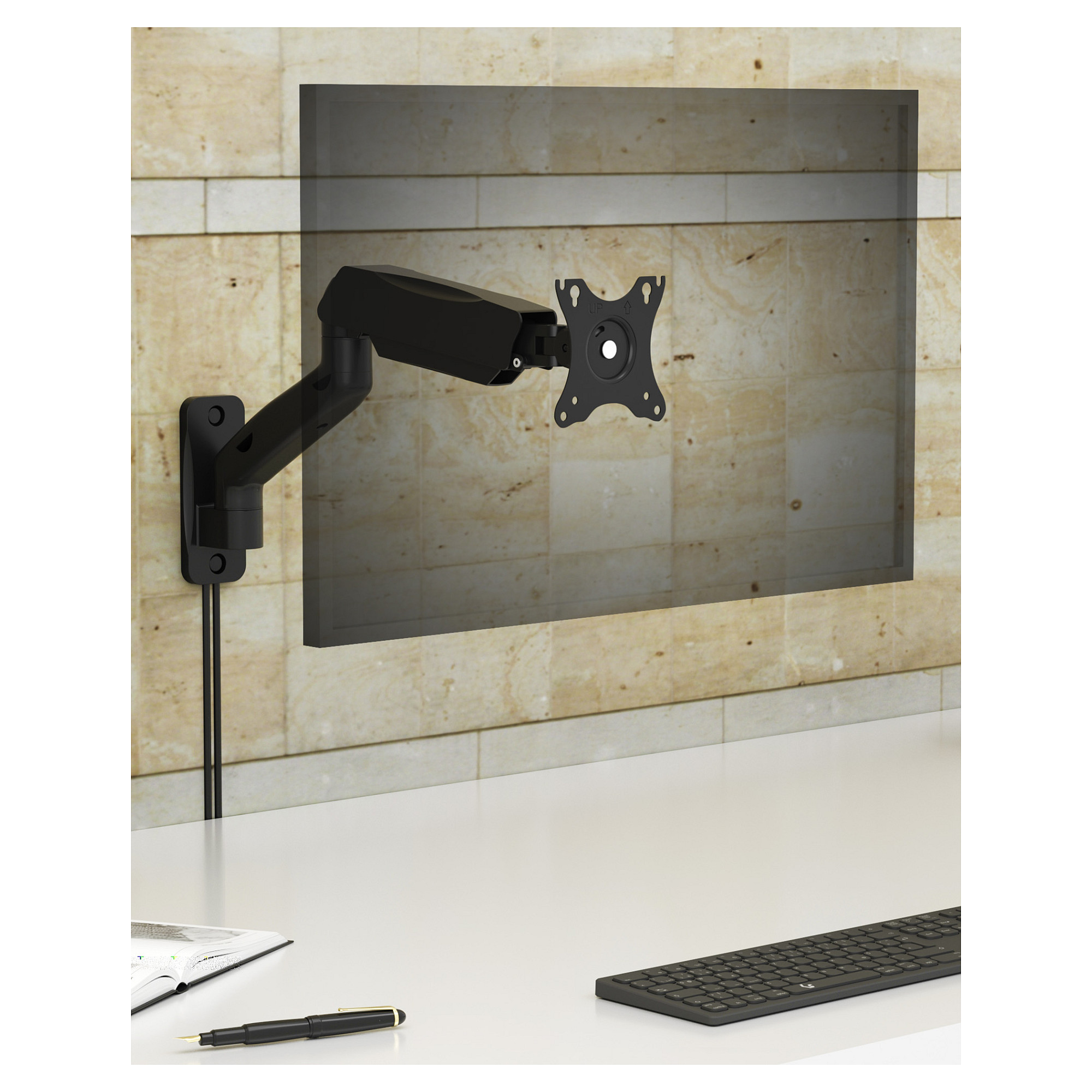 Mbajtëse për Monitor ICY BOX / 1 Monitor / deri 32" / 9kg / VESA 75x75-100x100 / Muri / Krah i Rregullueshëm - Zezë - 3