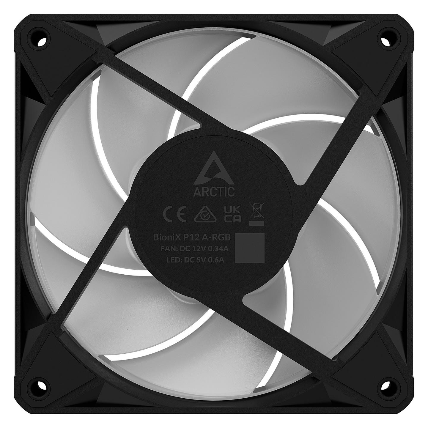 Ftohës për Kasë ARCTIC BioniX P14 A-RGB, 3x140mm, PWM, 2500 RPM, 110 CFM, A-RGB - Zezë - 8