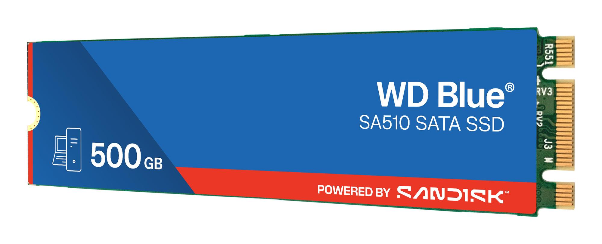 SSD e Brendshme Western Digital WD Blue SA510 / WDS500G3B0B-00AXS0 / 500GB / M.2 2280 / SATA III 6Gb/s / 560 MB/s – Blu - 2