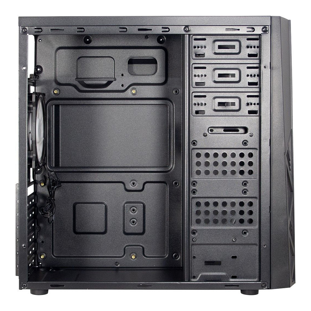 Kasë PC Inter-Tech B-02 / Midi Tower / ATX / 1x 120mm RGB Fan / 3x 3.5" + 2x 2.5" Bay / Acrylic Side Panel / RGB - Zezë - 5