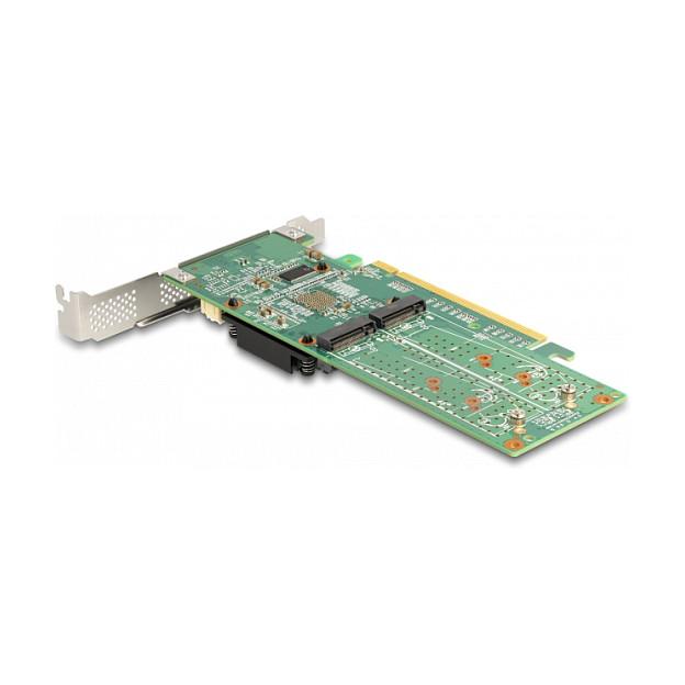 Kartë Zgjerimi Delock 90078, PCI Express 3.0 x16, 4x M.2 NVMe Key M, 2242/2260/2280, deri në 32Gbps, Broadcom PEX8747, Low Profile - 3