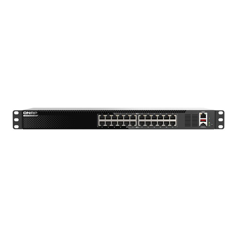 Switch QNAP QSW-M3224-24T, 24 Porta 10GbE Multi-Gigabit RJ45, Switching Capacity 480Gbps, L3 Lite Managed, Rackmount 1U - Zezë - 2
