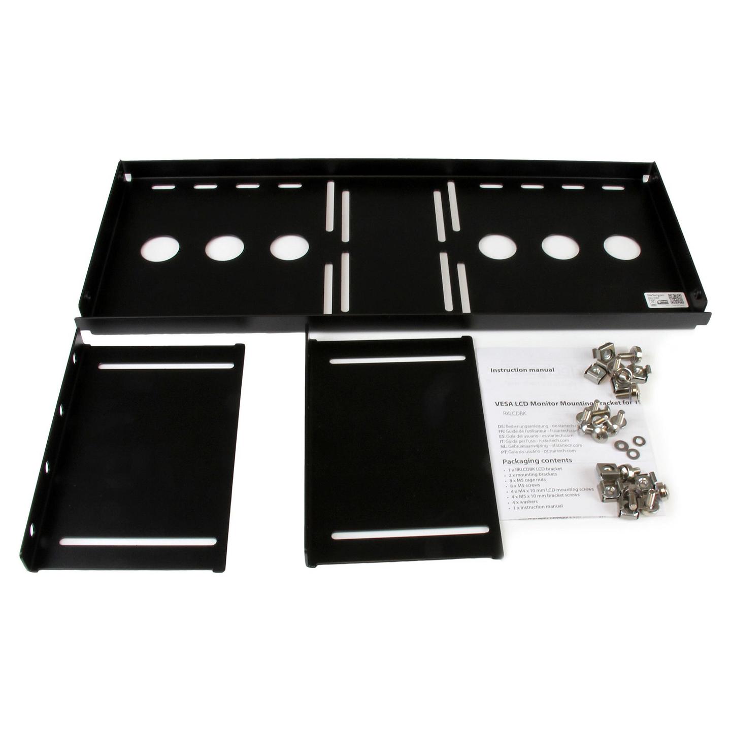 Mbajtëse për Monitor StarTech.com RKLCDBK , Rack 19" , 4U , VESA 75x75 & 100x100 , thellësi e rregullueshme - Zezë - 7
