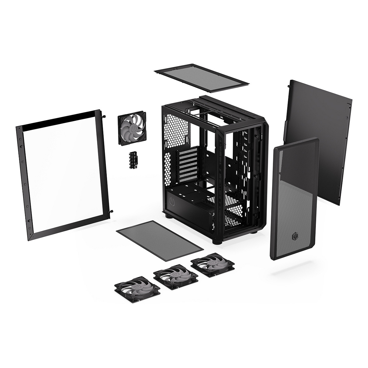 Kasë PC ENDORFY Arx 500 ARGB / ATX / ITX / Micro ATX / 4x 140mm ARGB Fan / SSD 2.5" / HDD 2.5"/3.5" - Zezë - 31