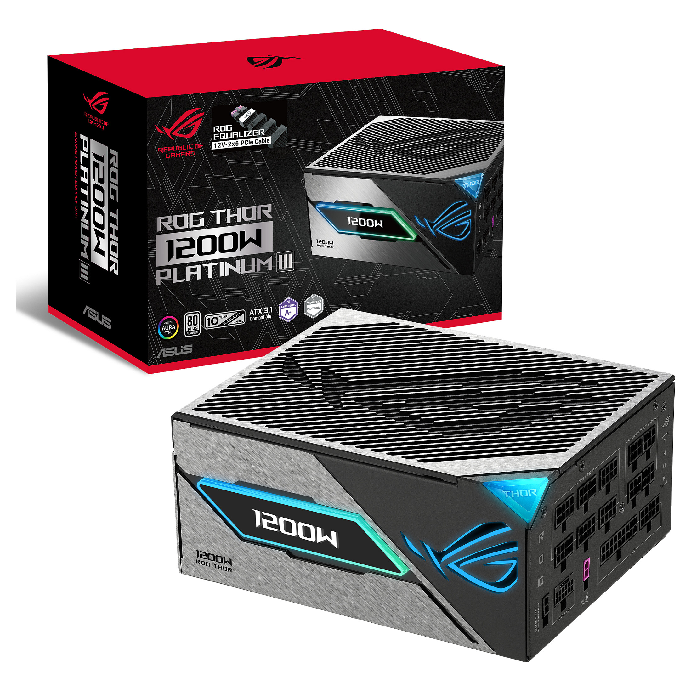 Furnizues Energjie ATX ASUS ROG Thor / 1200W / 80 PLUS Platinum / ATX 3.1 / PCIe 5.1 - Zezë - 12