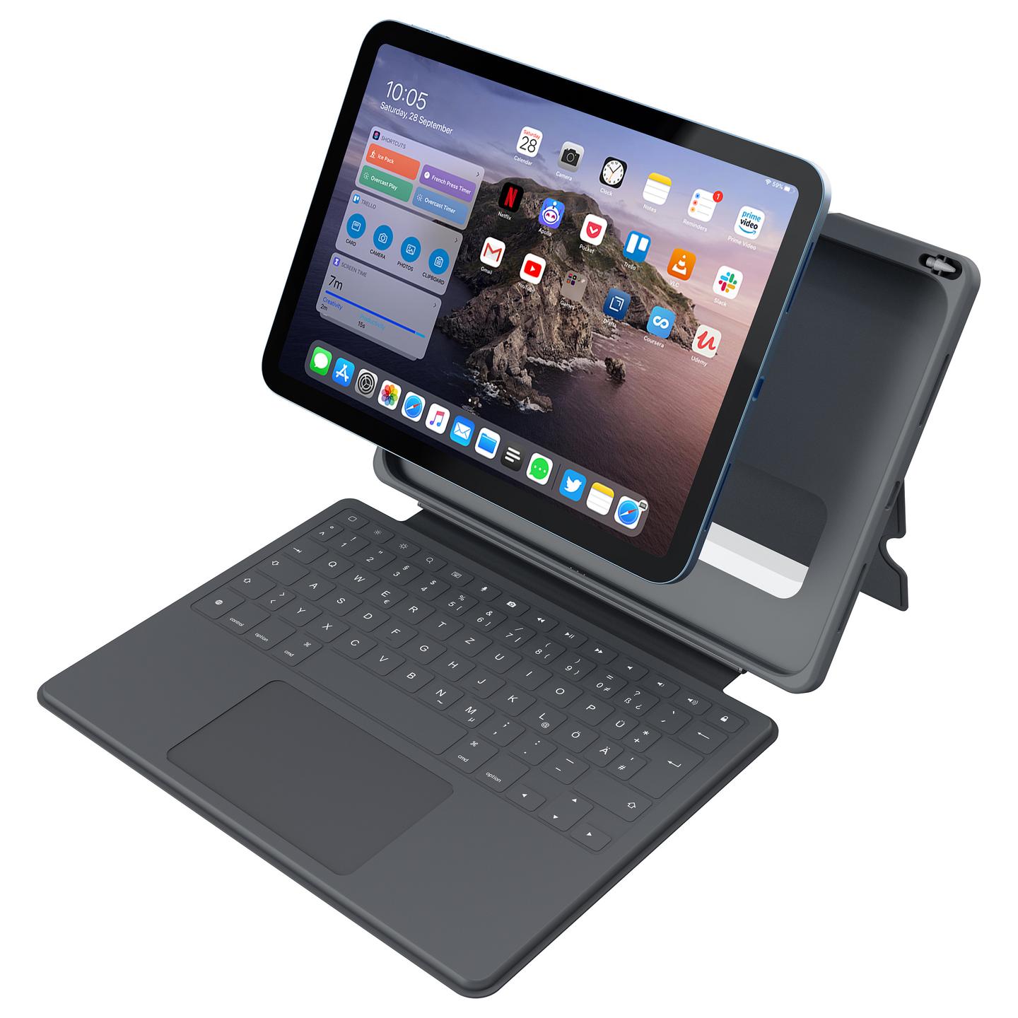 Aksesorë për tablet DEQSTER Smart Rugged Touch Plus Keyboard 10.9" / QWERTZ - Gri - 2