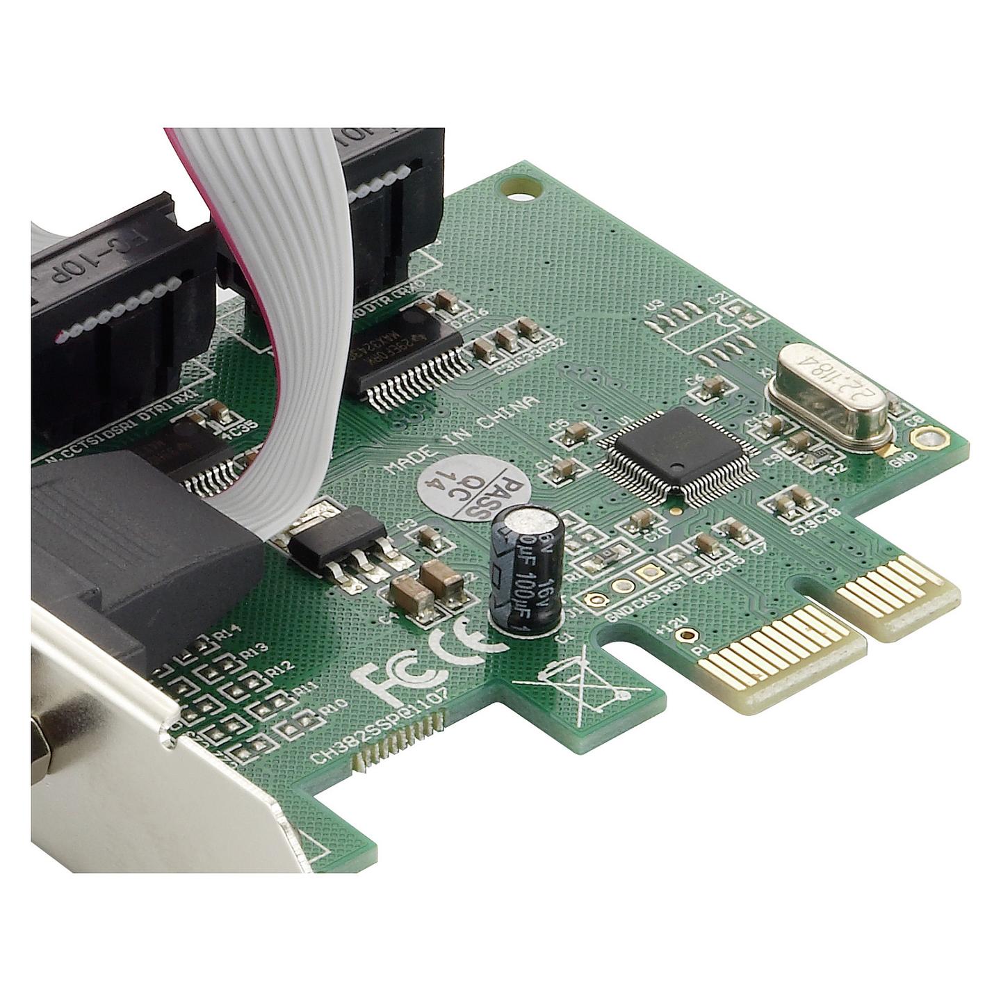 Kartë Zgjerimi Conceptronic SRC01G, PCI Express x1, 2x Serial RS-232 DB9, PCIe 1.1, deri 2.5Gbps, Low Profile - Gjelbër - 5