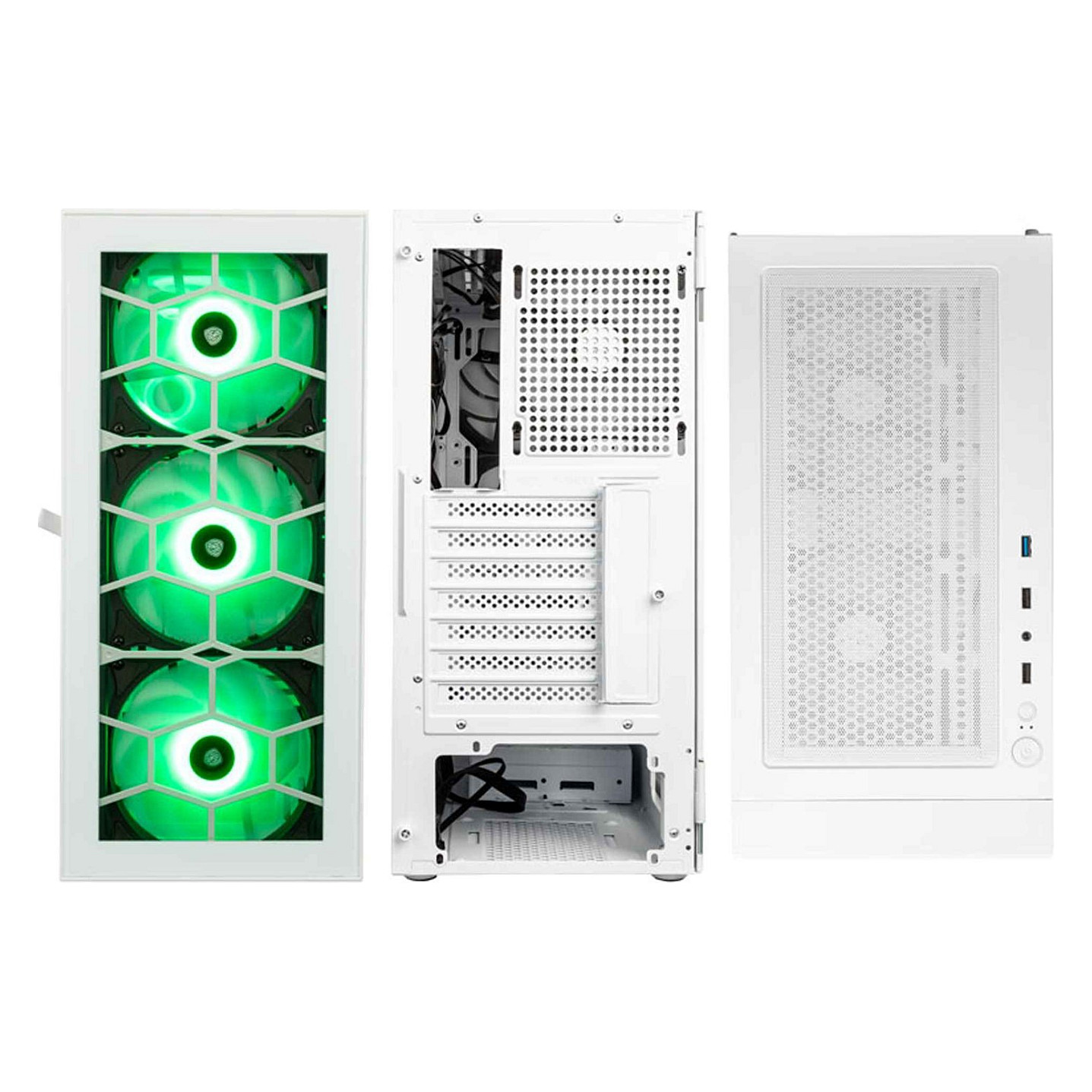 Kasë PC Kolink Observatory HF Glass ARGB / Midi Tower / ATX / 6x 120/140mm ARGB Fan / Tempered Glass - Bardhë - 2