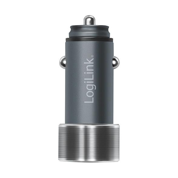 Adapter telefoni për veturë LogiLink PA0252, 1x USB-C PD, 1x USB-A QC 3.0, 36W - Argjend - 5