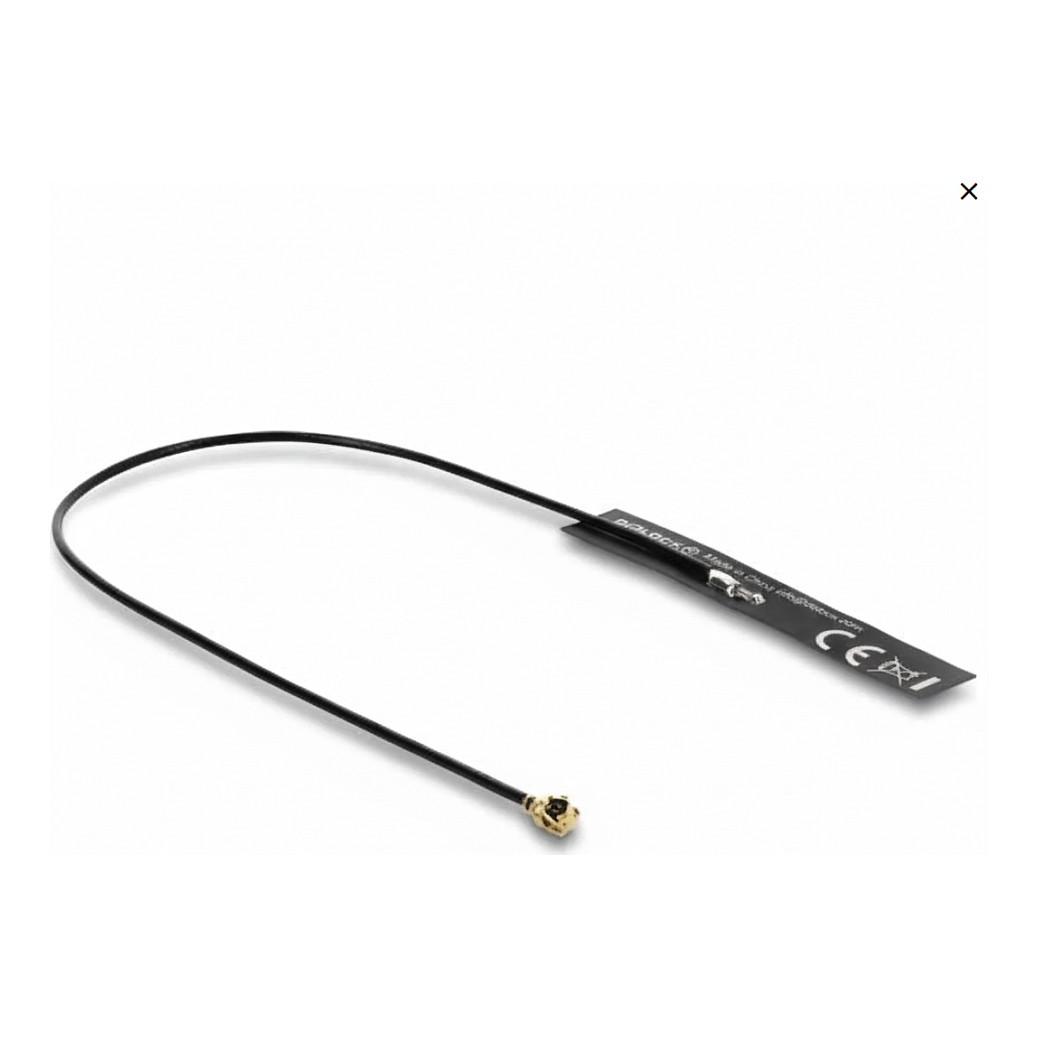 Antena për rrjet Delock 12720, Wi-Fi 2.4GHz, 3.4dBi, Omnidireksionale, I-PEX MHF I, 18cm - Zezë