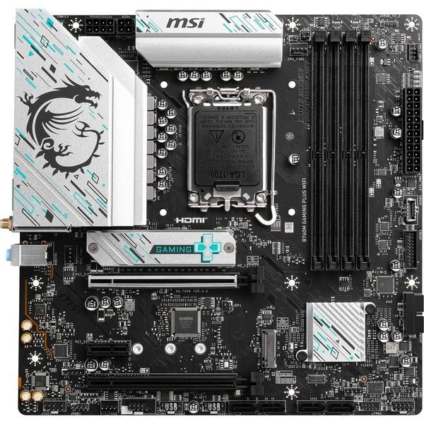 Pllakë Amë MSI B760M GAMING PLUS WIFI, Intel B760, LGA1700, DDR5, Micro-ATX, 2x M.2, PCIe 4.0, Wi-Fi 6E, Bluetooth 5.3, 2.5G LAN – Zezë - 2