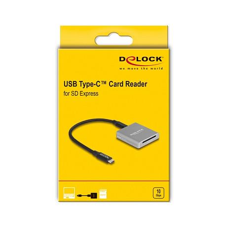 Lexues Kartelash DeLOCK 91006 / SD Express / SD / SDHC / SDXC / UHS-I / UHS-II / USB 3.2 Gen 2 / USB-C / 10 Gbit/s - Gri - 5