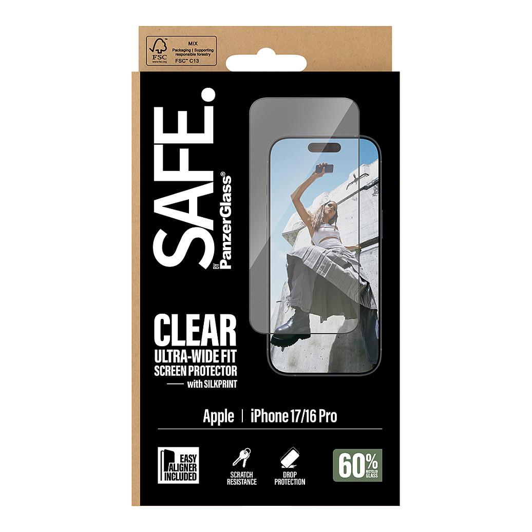 Mbrojtëse për ekran PanzerGlass Black Frame / iPhone 17 / 16 Pro / Ultra-Wide Fit / EasyAligner - Transparente - 3