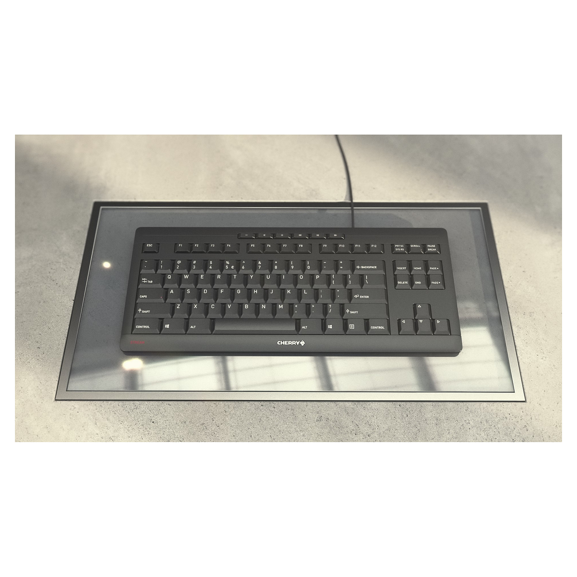 Tastierë me kabllo CHERRY STREAM TKL / QWERTZ / Scissor / 94 Taste / USB - Bardhë - 4