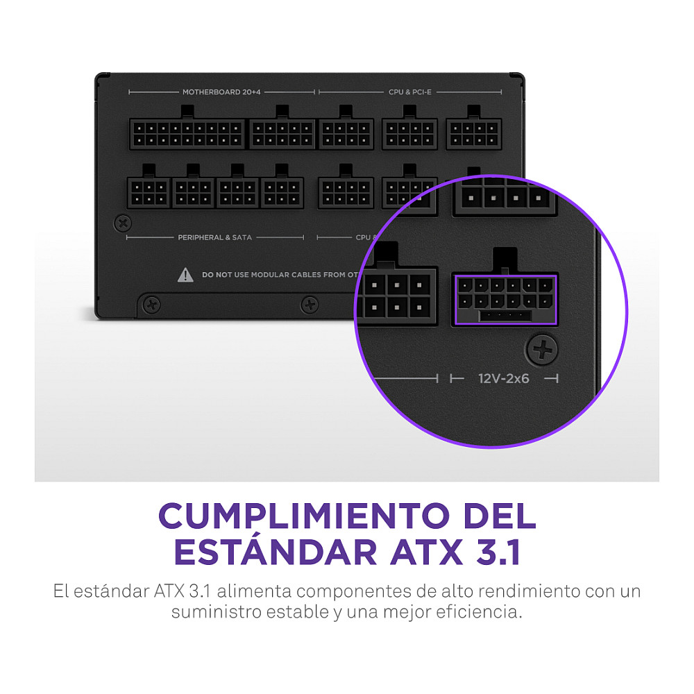 Furnizues Energjie NZXT C1000 Gold / PA-0G2BB-EU / 1000W / ATX / 80 PLUS Gold / ATX 3.1 / Fully Modular – Zezë - 7
