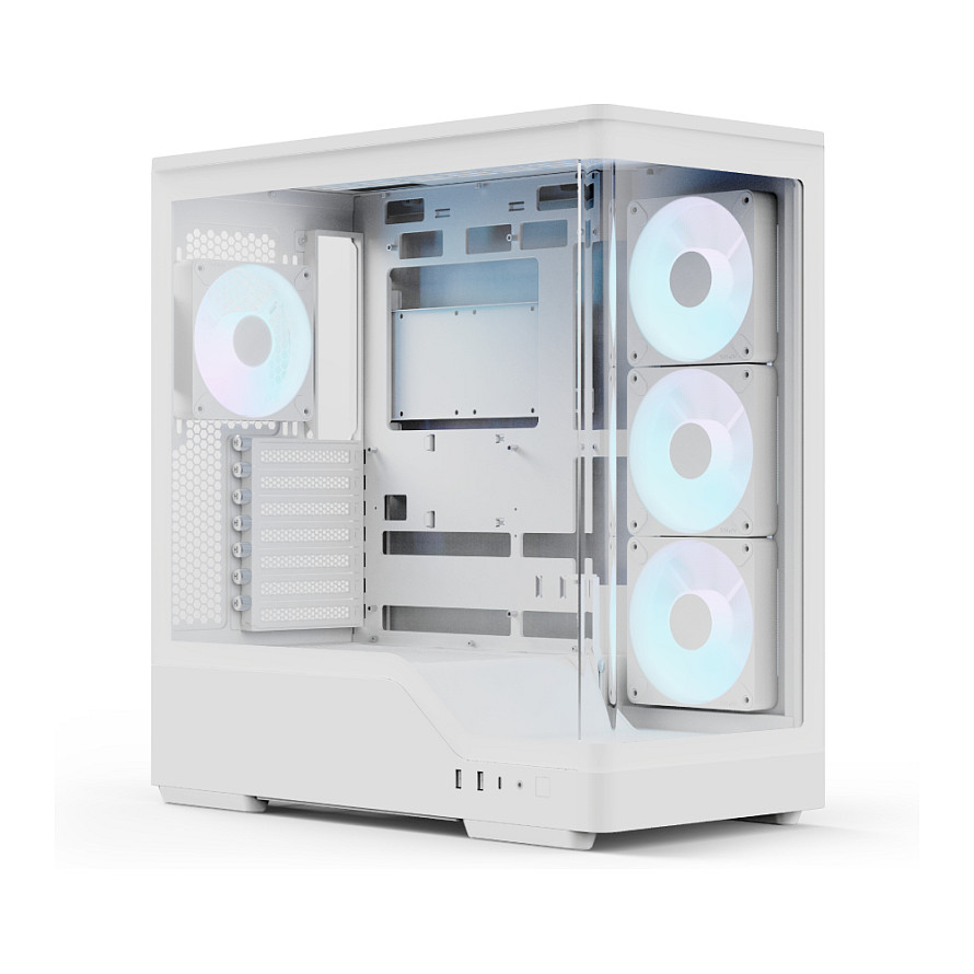 Kasë PC Aerocool P500A / Midi Tower / ATX / 3x 120mm + 1x 120mm Fan / Tempered Glass - Bardhë