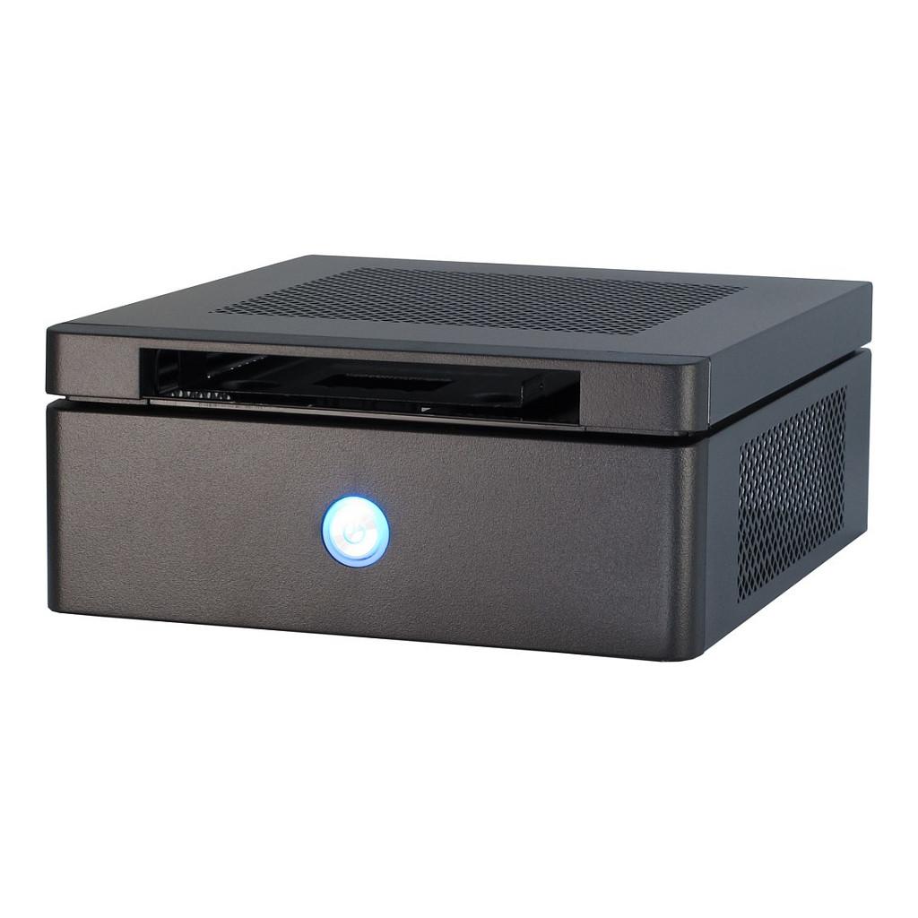 Kasë Inter-Tech ITX-603, Mini-ITX, Mini-Tower, 2x 2.5", Slim-DVD, Furnizim 60W - Zezë - 2