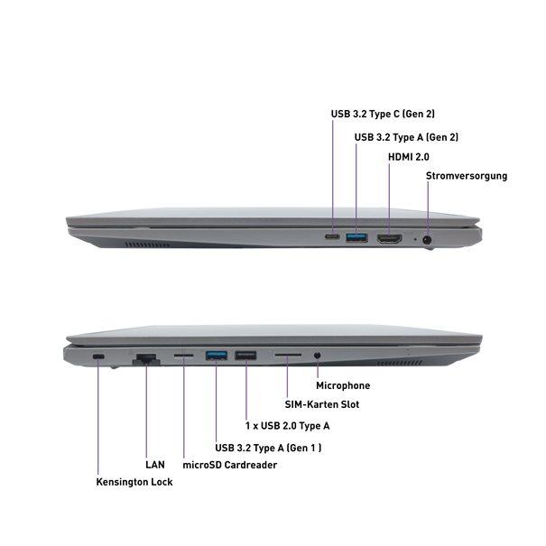 Laptop TERRA Mobile 1717R, Core i5-1335U, 16GB DDR5, 1TB, 17.3" FHD Non-Glare 60Hz, Intel Iris Xe Graphics - Hiri e Errët - 4