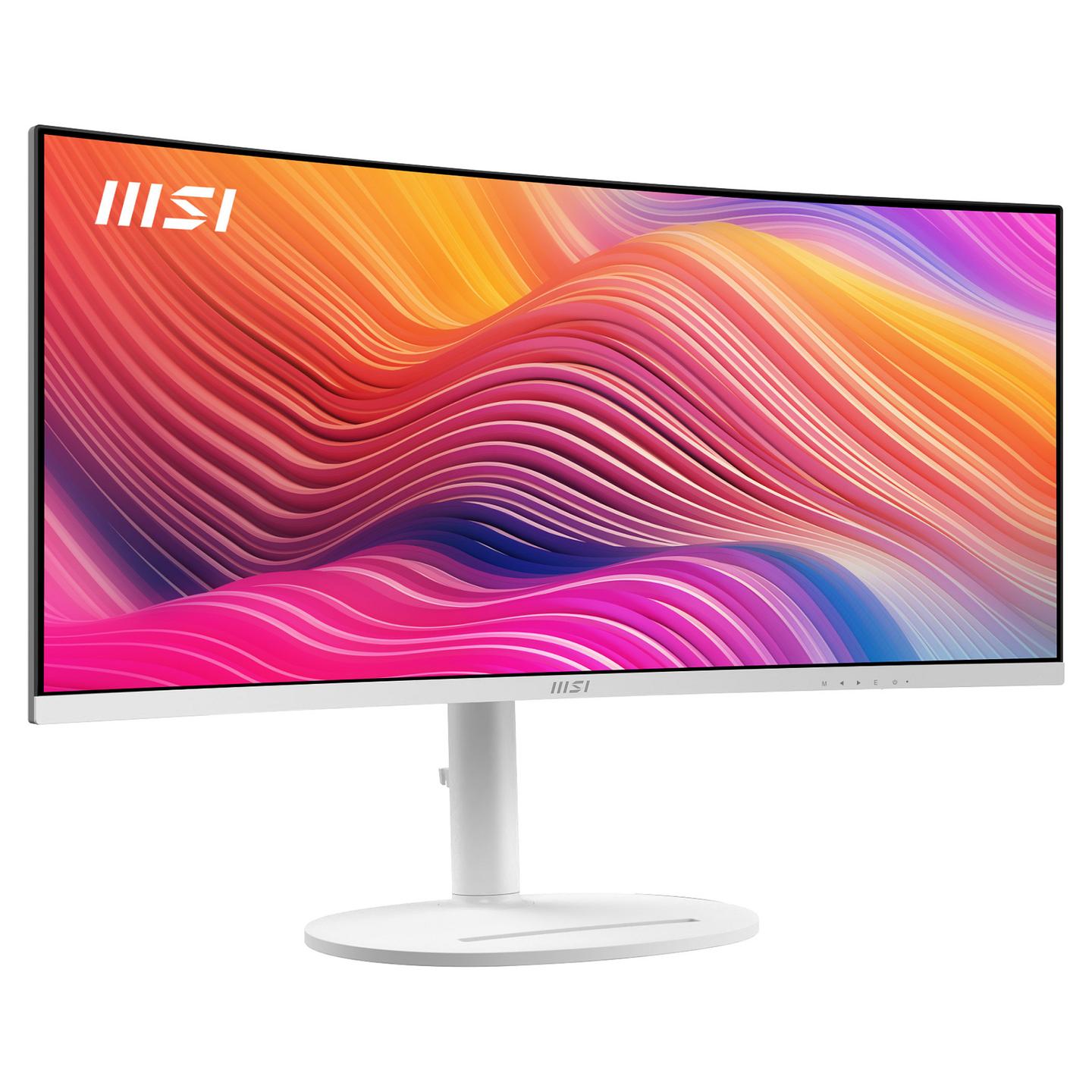 Monitor MSI Modern MD342CQPW, 34", UWQHD VA Curved, 120Hz, 1ms, 2xHDMI+DP+USB-C - Bardhë - 2