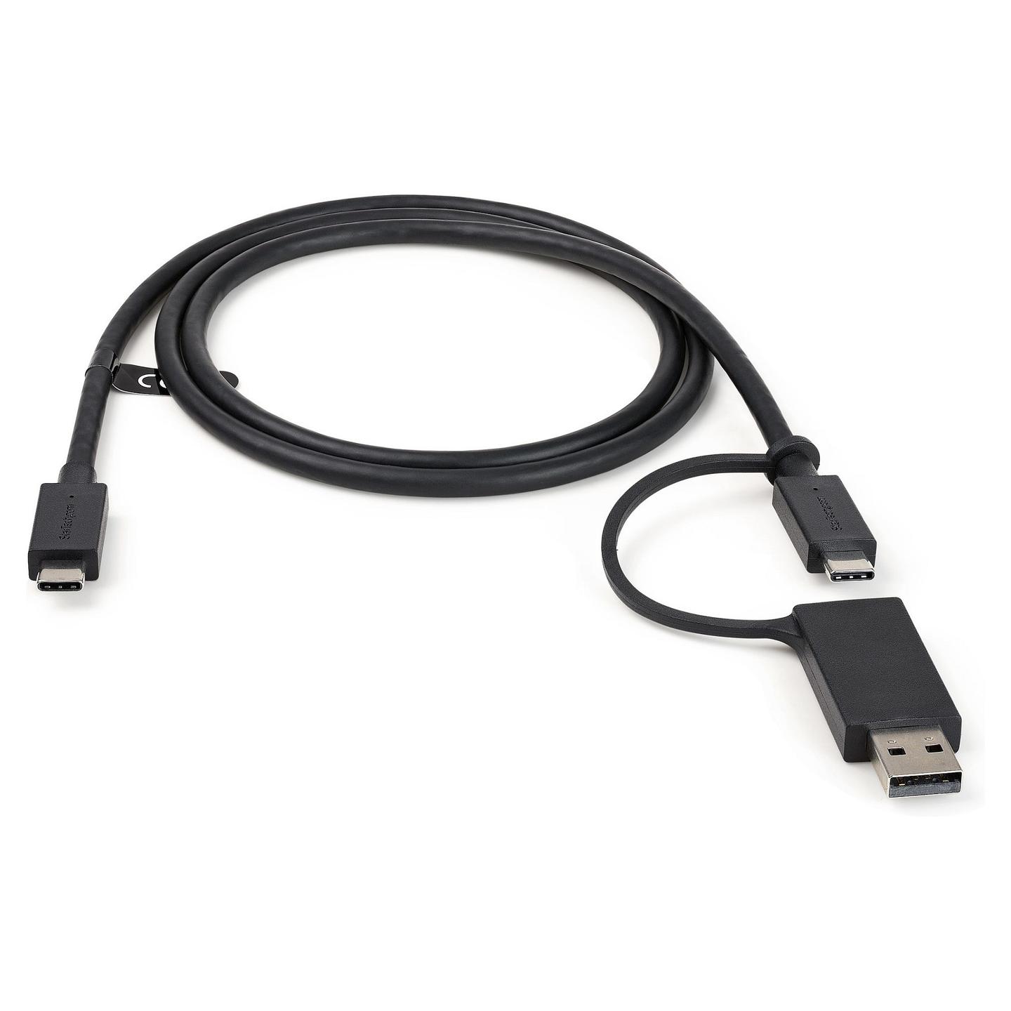 Kabllo USB StarTech.com USBCCADP, USB-C në USB-C, USB 3.2 Gen 2, 10 Gbps, Power Delivery 100W, me adapter USB-C në USB-A 5 Gbps, 1 m – Zezë - 4