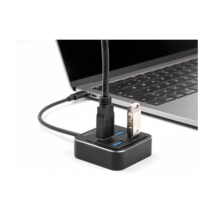 Hub USB DeLOCK 64191 / USB 3.2 Gen 2 / 4x USB-A / 10 Gbit/s / USB-C / 19 cm - Zezë - 2