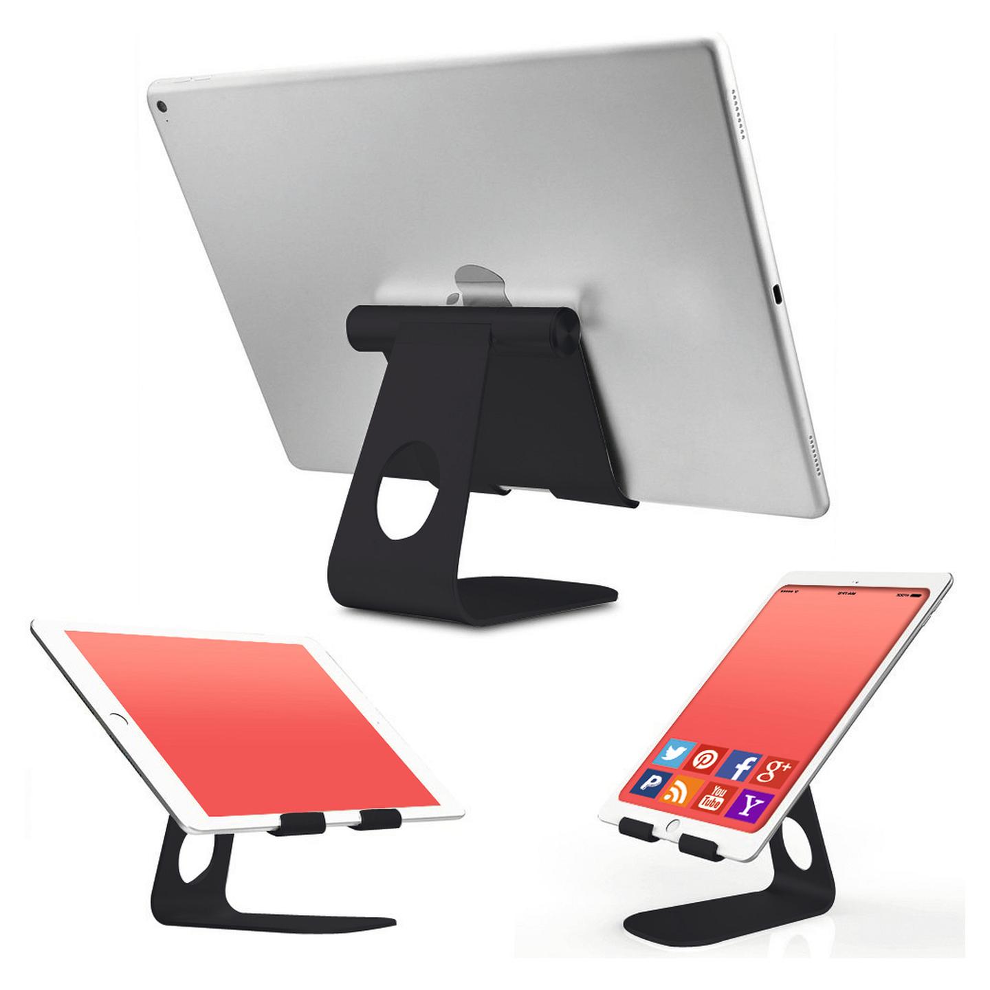 Aksesorë për Tabletë TerraTec iTab M / Mbajtëse Tavoline / 3.5–10" – Zezë/Argjend - 2