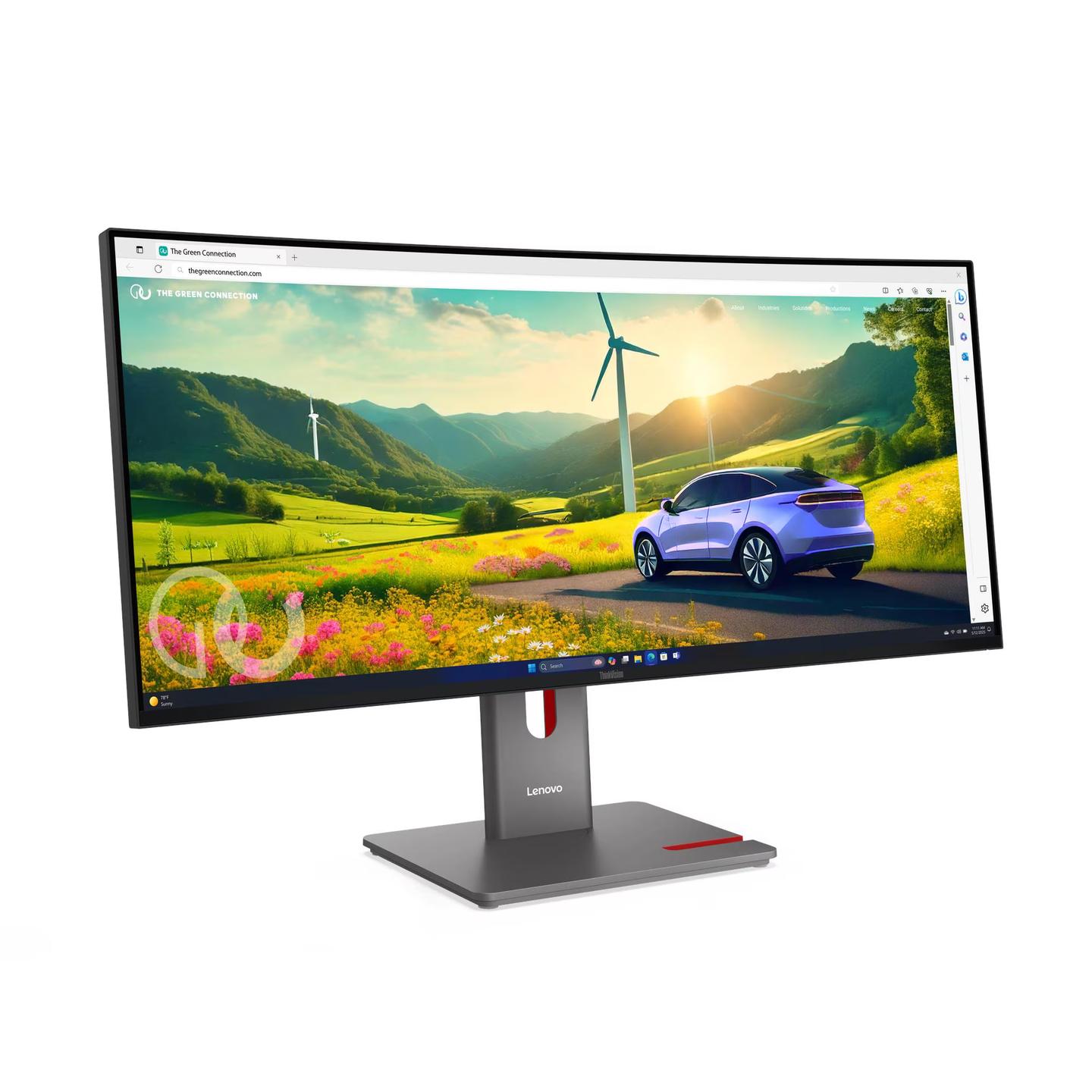Monitor Lenovo ThinkVision P34WD-40, 34", UWQHD IPS Curved, 120Hz, 4ms, HDMI+DP+USB-C+USB+LAN - Zezë - 2